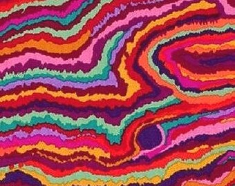 Patchwork fabric, 100% cotton, Kaffe Fassett, multi-colored, moving stripes, REF PWGP131/RED