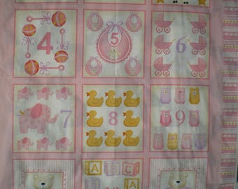 Pink baby quilt Panel