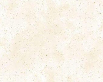 Patchwork fabric, 100% cotton, cream white with gold speckles, nuanced, tone on tone, semi-plain, REF CREAM/GOLD