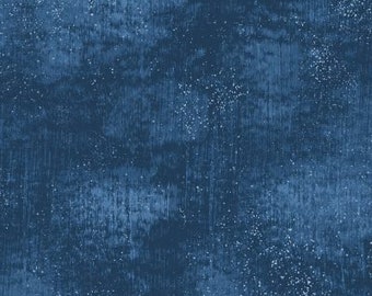 Patchwork fabric, 100% cotton, Makower, cobalt blue, speckled, nuanced, gradient, tone-on-tone, faux plain, REF MAKO/B1