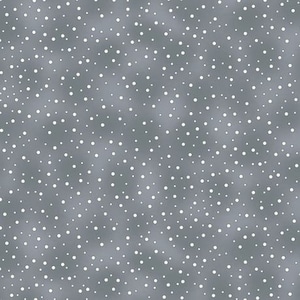 May include: A seamless pattern of small white dots on a gray background. The dots are evenly spaced and create a subtle, textured effect.