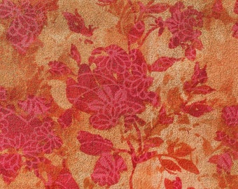 Tissu patchwork, coloris rose , beige orangé, fleuri style japonais, légèrement métallisé doré, 100% coton,  REF  JAPAN