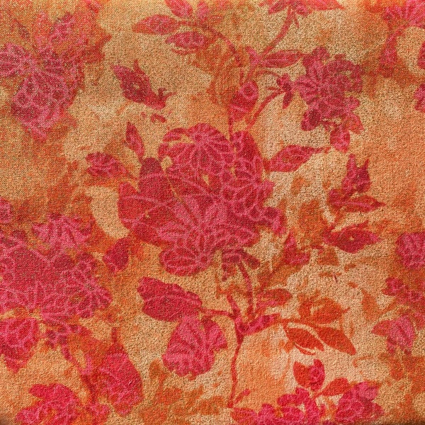 Tissu patchwork, coloris rose , beige orangé, fleuri style japonais, légèrement métallisé doré, 100% coton,  REF  JAPAN