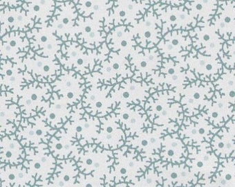 Patchwork fabric, light blue filament pattern, ecru background, 100% cotton, REF Penny Rose 518
