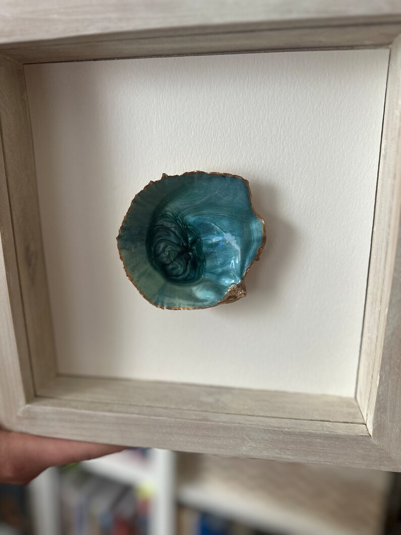 9.5" X 9.5" Original Handmade Coastal Oyster Shell Shadow Box Home ...