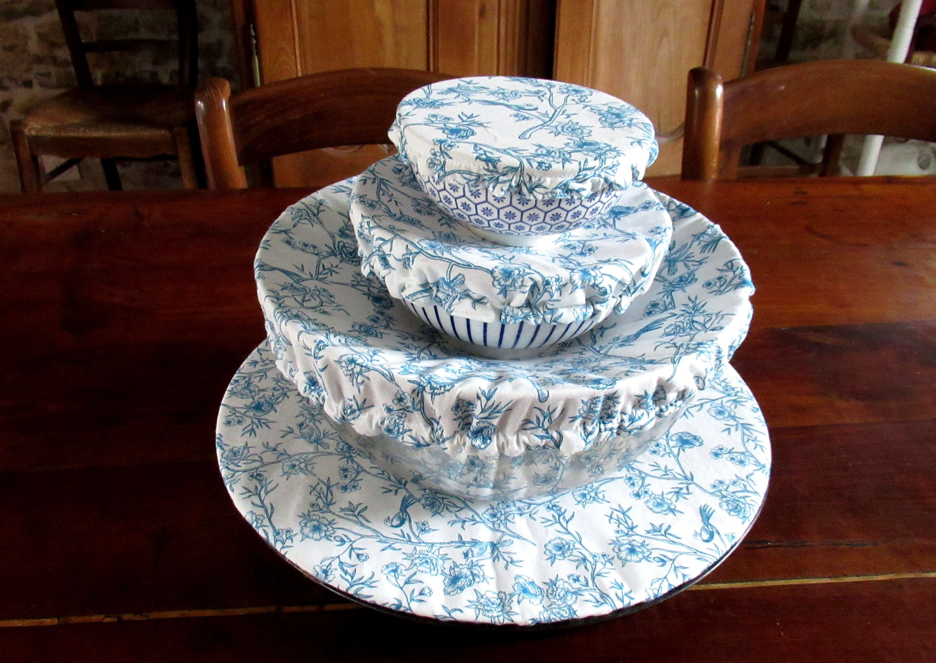 Charlotte Ronde 4 Tailles, Coton Doublé Pul Imperméable, Pour Ramequin, Bol, Grand Saladier, Plat à 