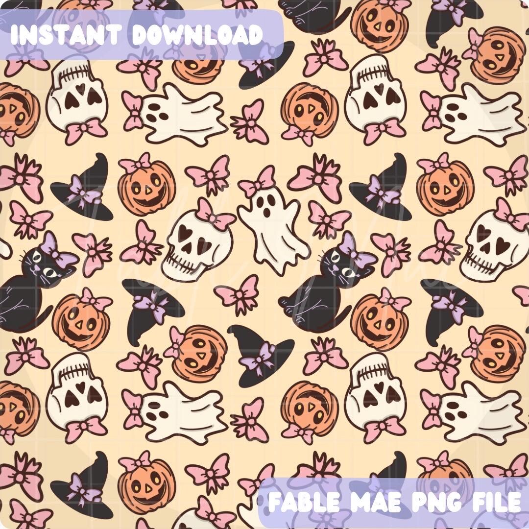 Retro Coquette Fall Halloween PNG Download for Digital Papers Vinyl ...