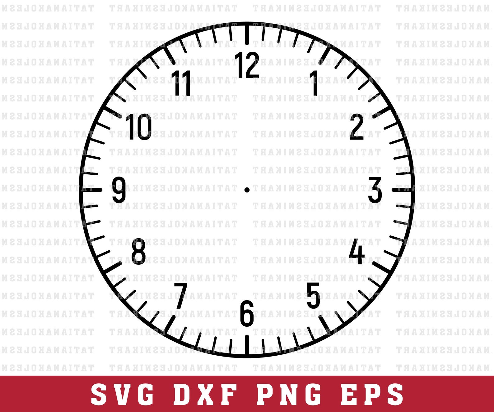 Modelo de mostrador de relógio (SVG, PNG, DXF, EPS) - Download digital ...