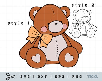 Teddy Bear SVG , DXF , EPS , png , clipart .  Cricut cut files. Silhouette, Outline. Layered files. Cute baby bear svg.