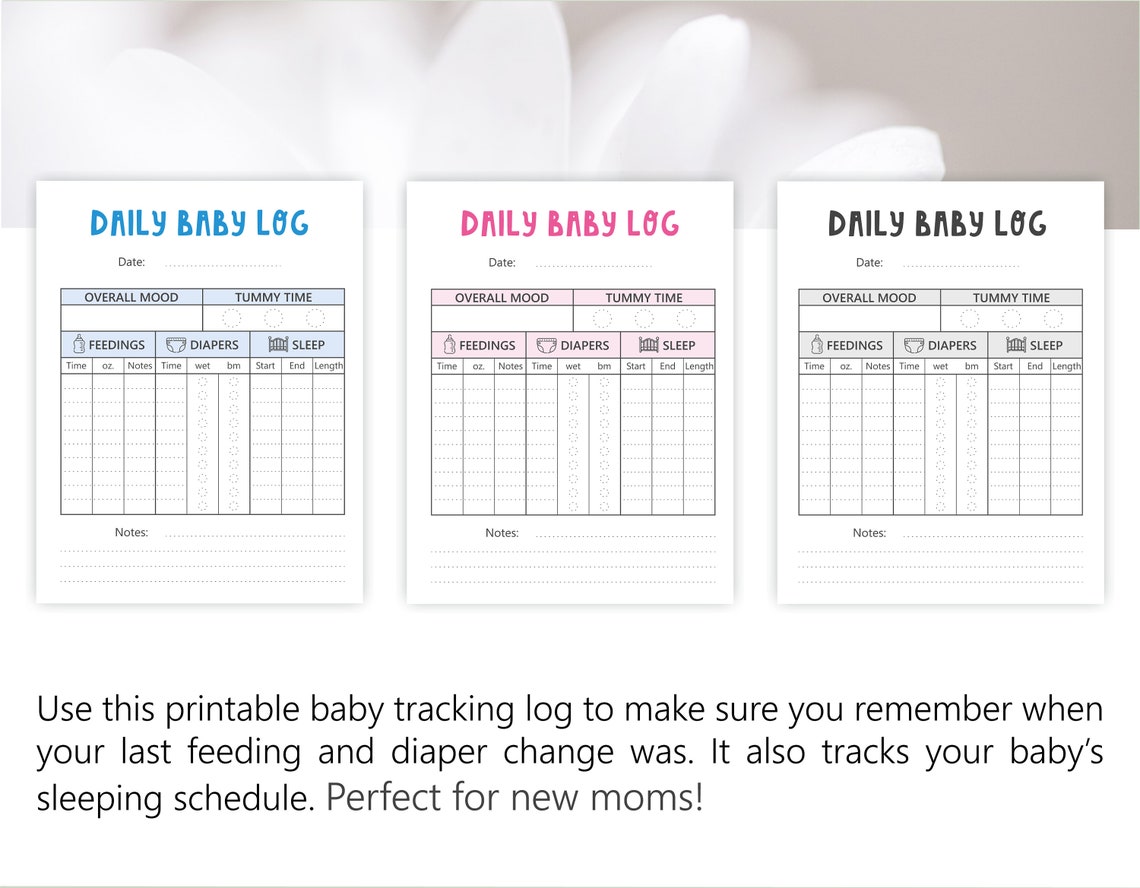 Infant Baby Daily Log - Etsy