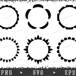 Round SVG Frame. Frame silhouette PNG.