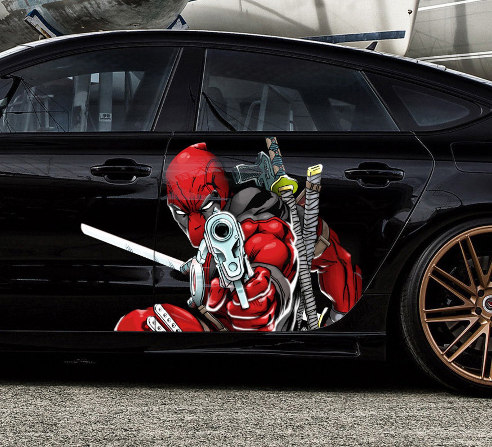 Car Vinyl Side Wrap Full Color Graphics Decal Deadpool Custom Etsy