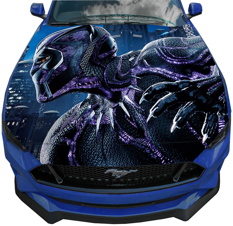 Vinyl Decal Black Panther Portrait Car Hood Wrap Full Etsy