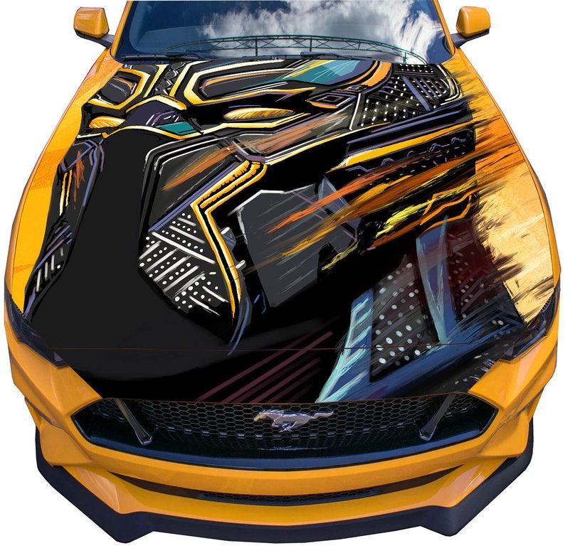 Vinyl Decal Black Panther Car Hood Wrap Full Color Etsy