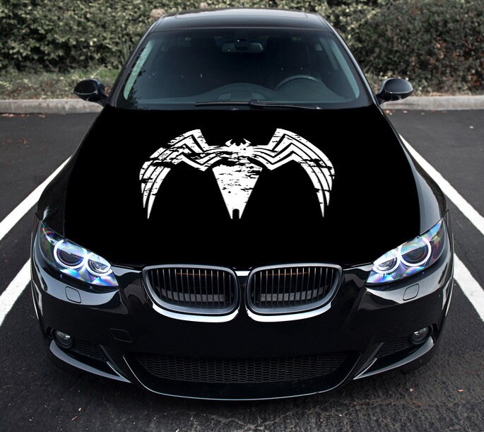 White Venom Vinyl Car Hood Wrap Full Color Graphics Etsy