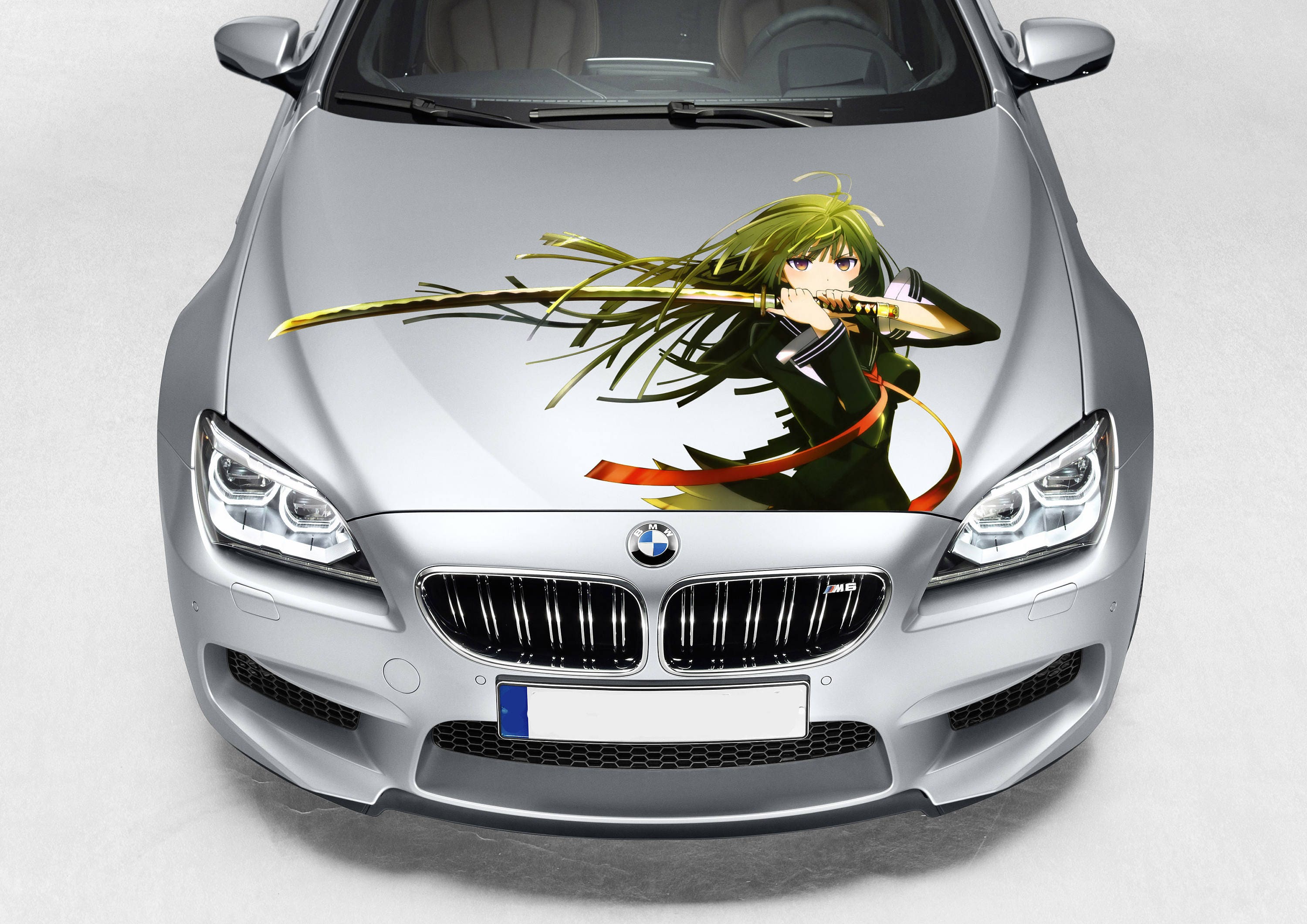 Vinyl Car Hood Anime Katana Girl Warior Graphics Decal Sticker fit any Auto...