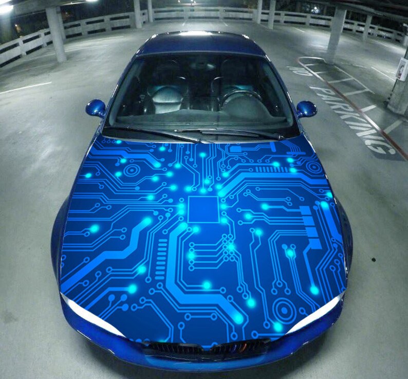 Electronic Chip Vinyl Car Hood Wrap Full Color