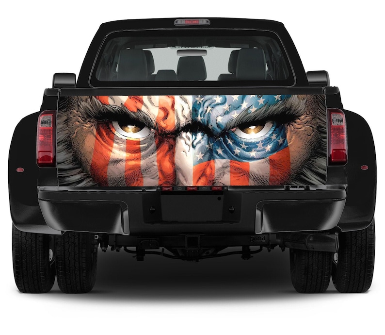 American Flag Face Truck Vinyl Tailgate Wrap Graphics Color Etsy