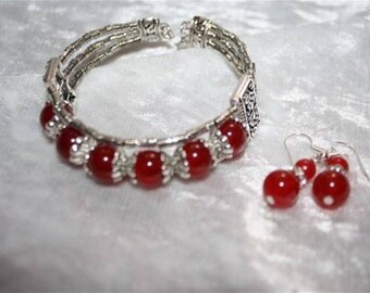 bracelet and earrings