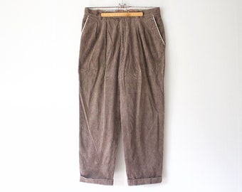 Pantalones marrones de pana vintage para hombre // Pantalones marrones de pana // Pantalones de pana // Casuales en azul marino // Pantalones de algodón // Ropa de los 90 // W36 L30