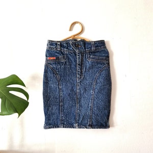 Vintage Blauer Jeans Minirock 90er Jahre Retro Rock / Knielanger Rock / 90er Jahre Kleidung