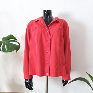 Vintage Women&#39;s Strawberry Pink Blazer Jacket // 80s 90s Long Sleeve Buttoned Blazer // Overiszed XL Blazer // L-Kolttu // Finnish Clothing