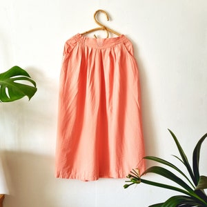 Vintage Skila Salmon Pink Midi Skirt // Peach Apricot Pink Skirt // A-line Skirt // Made in Portugal // 80s 90s Clothing // XS S Small