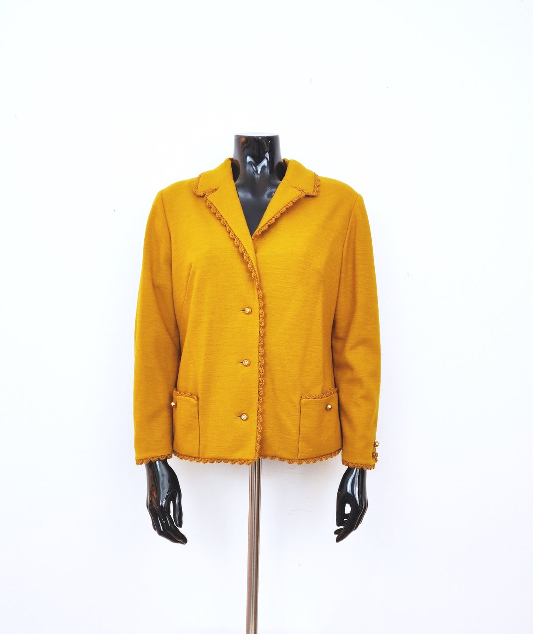Mustard yellow long blazer >>> s