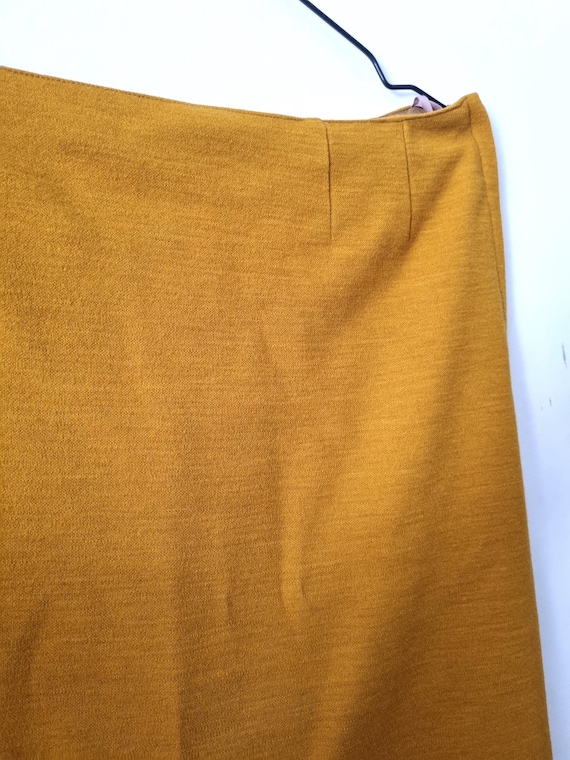 Vintage Women's Mustard Yellow Wool Skirt // Must… - image 2