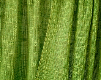 Vintage Set of 2 Lime Green Curtains // Green Panels // Pair of Translucent Curtain // Retro Scandinavian Home Decor // 60s 70s Home