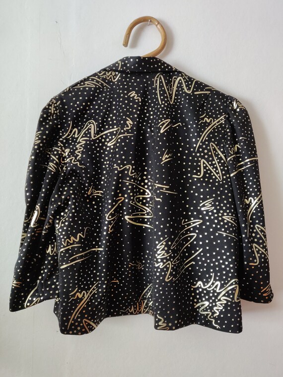 Vintage Women's Black Gold Short Blazer // Lightw… - image 6