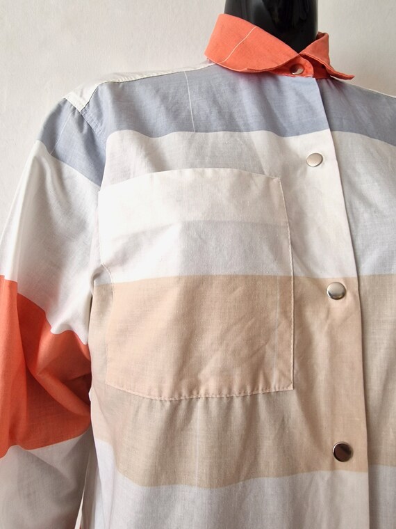 Vintage MARIMEKKO Striped Long Blouse // Cotton L… - image 3