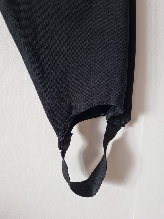 Vintage Women's Black Stirrup Pants // Foot Strap… - image 3