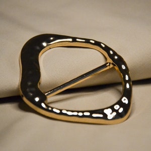 Oval textured Buckle, Belt buckle, Gold Buckle, Vintage Oval Buckle, Vintage Buckle