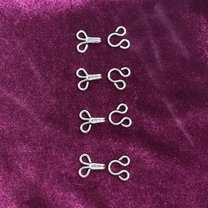 Metal Hook and Eye 4pc, Large Metal hook and Eye, Bra Closures, Fasteners, hook and eye.