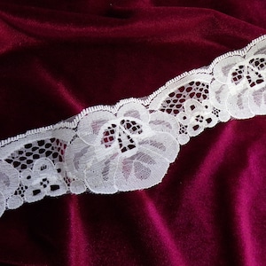Bordure en dentelle noire et blanche de 5 cm de large, bordure en dentelle vintage, dentelle rigide, bordure décorative