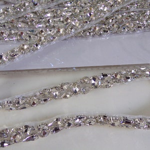 Diamante Stones Trim, Rhinestone Ribbon for Bridal, Sash Diamante ...
