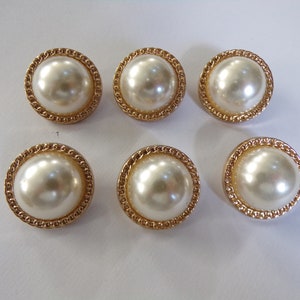 40L 25mm Pearl Gold Shank Buttons, Gold buttons, Costume Buttons, Coat Buttons, Clothing Buttons, fashion buttons, Pearl button, Metal