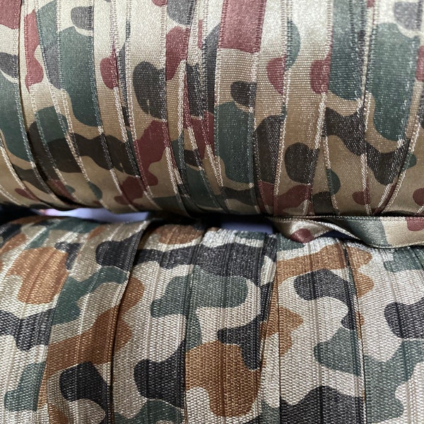 2mtr, Camouflage Trims, Camouflage Bedrukt Elastiek, vouwelastiek, vouw over elastiek, lint