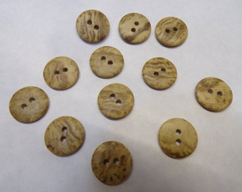 6pcs Round 2 Hole Brown Buttons, 15mm 24L Buttons Stripes Effect, Shirt Buttons, Imitation wood Buttons for Sewing