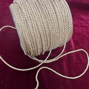3mm Twisted Rose Gold lurex Cord, Metallic Braided Cord, Lurex Cord, Christmas Craft, Jewellery, lurex cord, shiny cord,Rose Gold Cord, Gift
