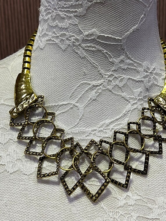L'OR DU SOIR * Collier Métal Doré Liens Volutes Vintage - France