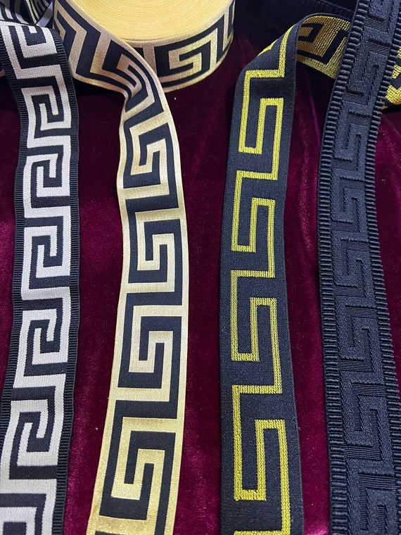 Elastic Geometric Pattern Tape, Elastic Tape, Embossed Tape, aztec elastic, Patterned Elastic, Elastic, zig zag elastic, greek key elastic
