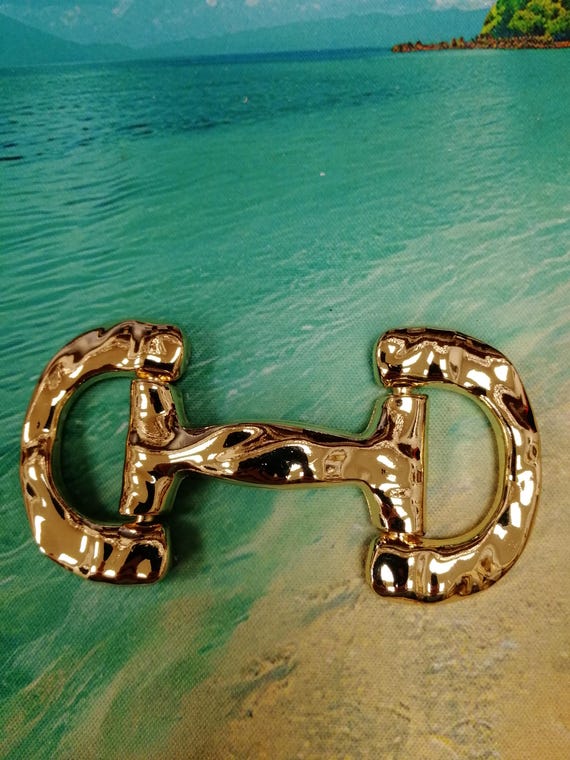 hammered Gold Metal Buckle, Belt buckle, Coat buckle, Couture buckle, Swimwear, Dancewear Sewing, Craft, fashion buckle, double d buckle