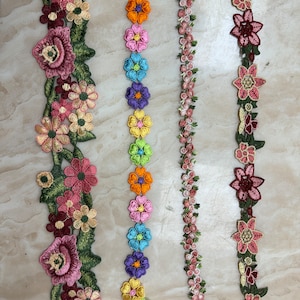 花柄テープ、マルチカラーの花柄テープ、花柄レース、花柄テープ、花柄レース、カラーテープ、花柄レース、レース、デイジーレース、デイジーコットン