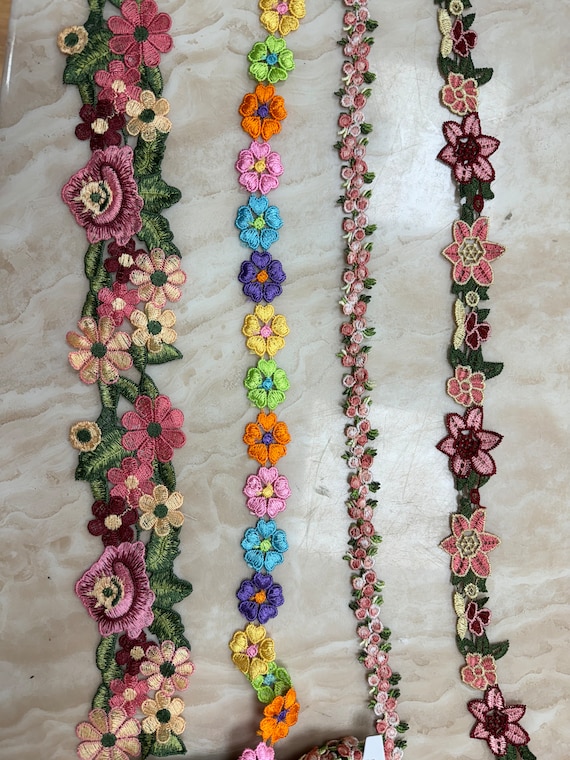 Blumen Bnder, mehrfarbige Blumen Bnder, Blumen Spitze, Blumen Bnder,  Blumen Spitze, farbige Bnder, Blumen Spitze, Spitze, Gnseblmchen Spitze,  Gnseblmchen Baumwolle - Etsy sterreich