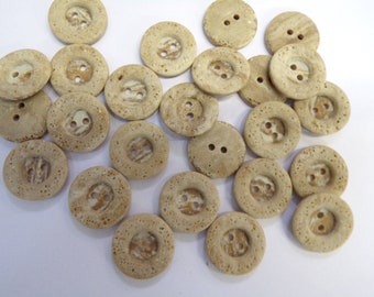 6 piezas Tan Beige Botones, 2 agujeros Imitación Piedra Patrón 20mm 32L