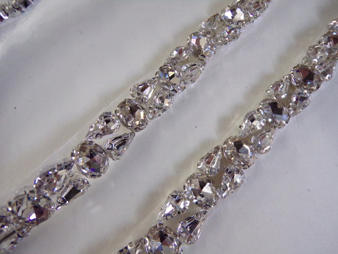 Diamante Stones Trim, Rhinestone Ribbon for Bridal, Sash Diamante ...