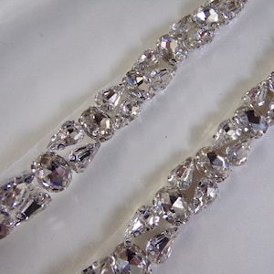 Diamante Stones Trim, Rhinestone Ribbon for Bridal, Sash Diamante Wedding, Belt, Jewel iron on, Bag, Craft, jewel trim, diamanté iron on