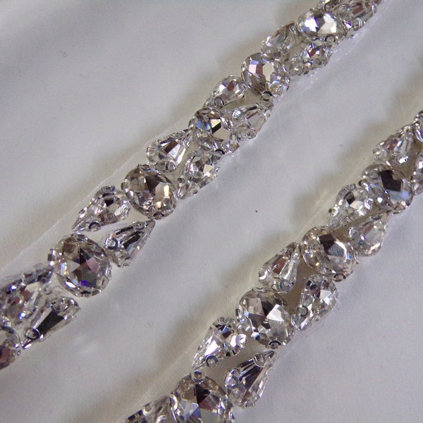 Diamante Steine Borte, Strass Band für Braut, Schärpe Diamante Hochzeit, Gürtel, Juwel aufbügeln, Tasche, Handwerk, Juwel, Diamanté Aufbügeln